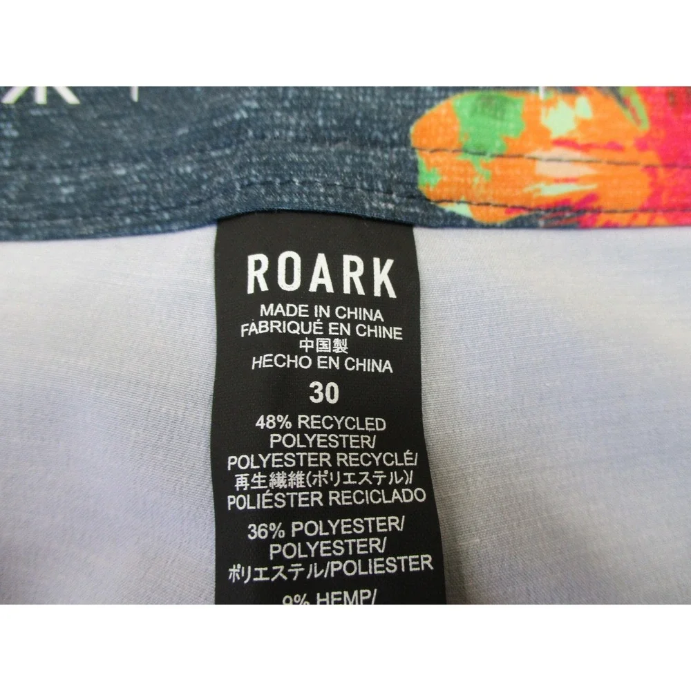 Roark Shorts Mens 30 Navy Passage 18 La Selva Boardshorts Floral Tropical RB402